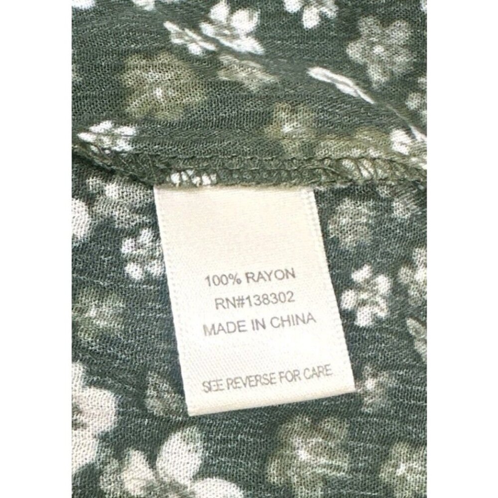 Truself Womans Dress Tunic 2X Boho Mixed Print‎ Button-Down Green Multi-Pattern - Picture 9 of 10